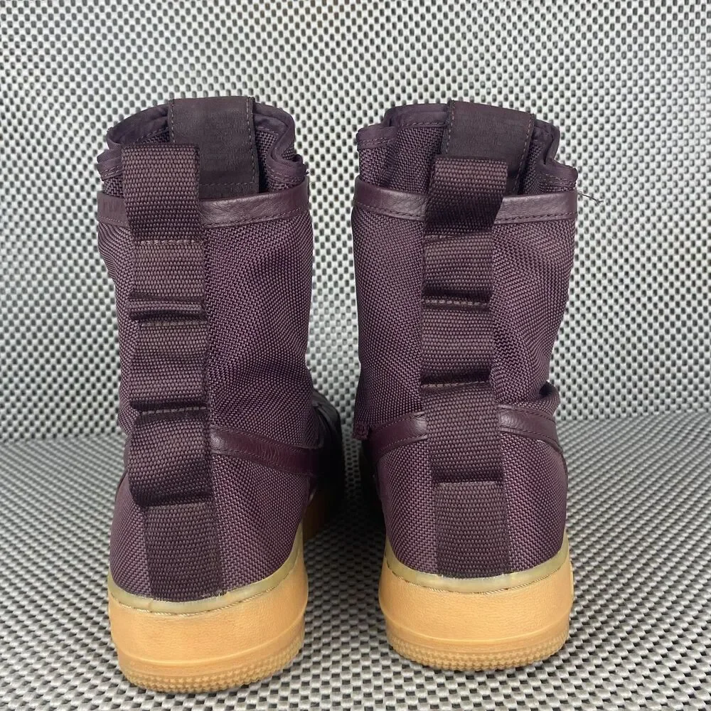 Nike SF Air Force 1 High Sneakers Mens 7.5 Deep Burgundy Logo Lace Up